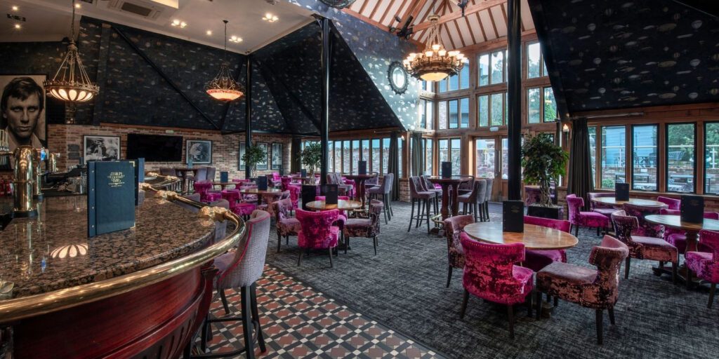 Atrium cocktail bar chairs and tables