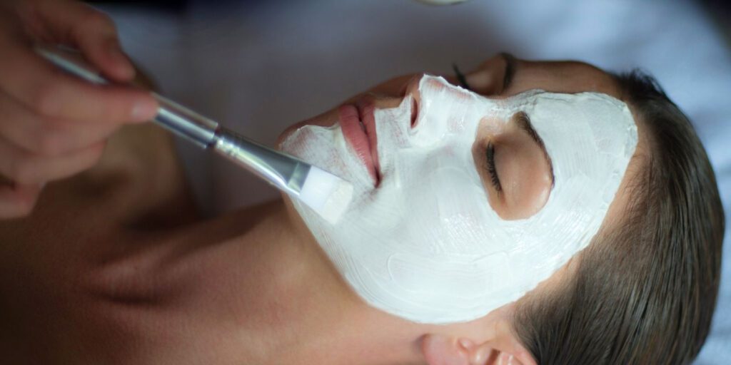 Spa treatment with face mask