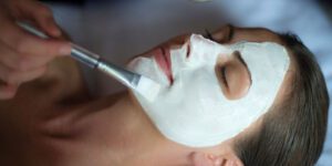 Spa treatment with face mask