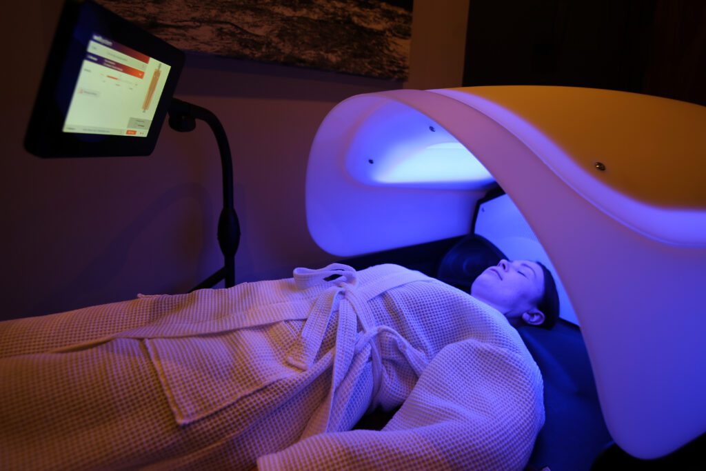 Wellness Bed at Old Thorns being used by a Spa guest