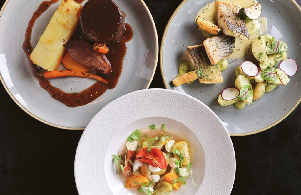 Delicious plates of food at Old Thorns