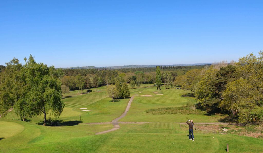 Golfer playing on Old Thorns 18 hole championship golf course