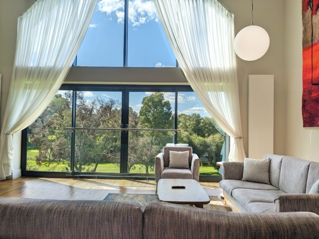 Photo of Old Thorns Penthouse lounge with a beautiful view of the Golf Course