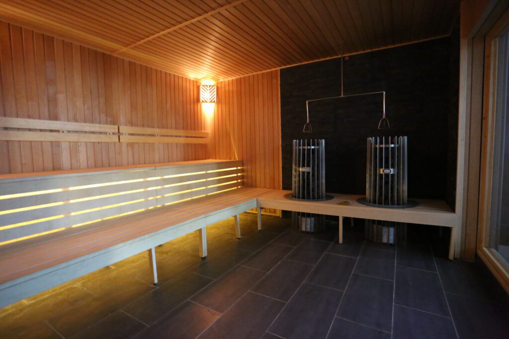 Sauna located in the wellness suite at Old Thorns Hotel and Resort.