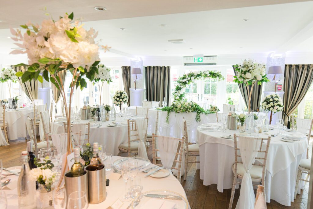 Wedding Breakfast decorated and set up at Old Thorns Hotel & Resort.