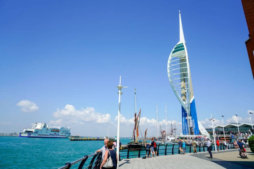 Spinnaker Tower located at Gunwharf Quays shopping centre in Portsmouth