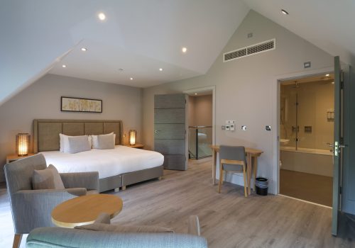 Apartment bedroom and bathroom