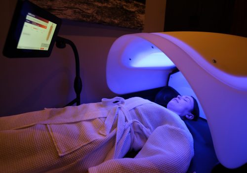Wellness Bed at Old Thorns being used by a Spa guest