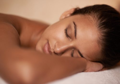 Spa guest relaxing during a massage